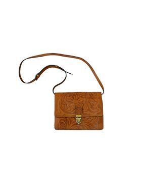 Patricia Nash Locri Tooled Leather Crossbody Bag Florence Brown P89407 Bohemian